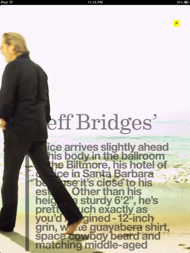 Jeff Bridges wanders through a Project article via video