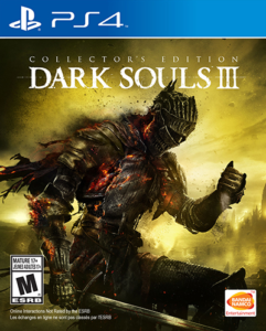 Dark Souls 3 box art - a knight on fire