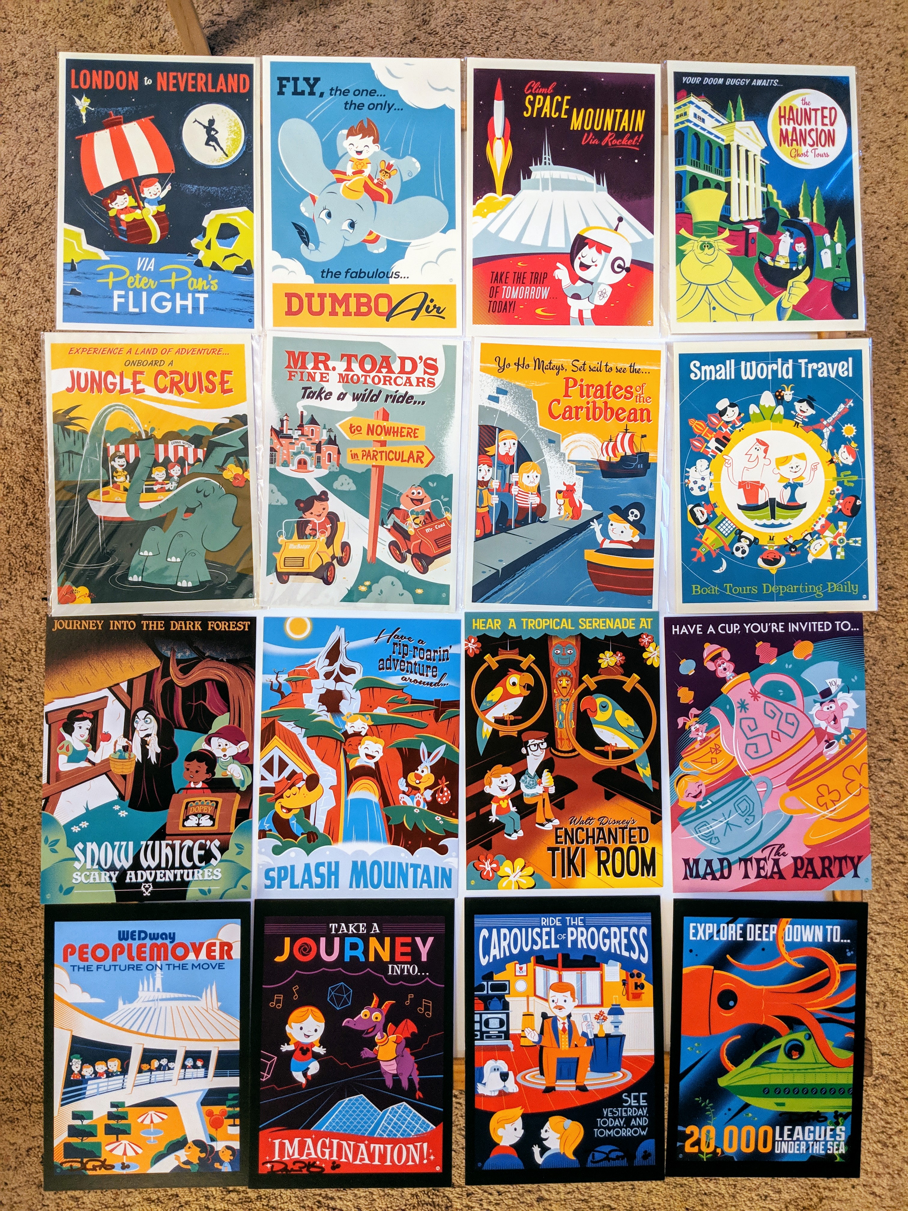 collection of all 16 postcards