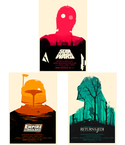 Olly Moss' star wars print set - one from each of the three original movies